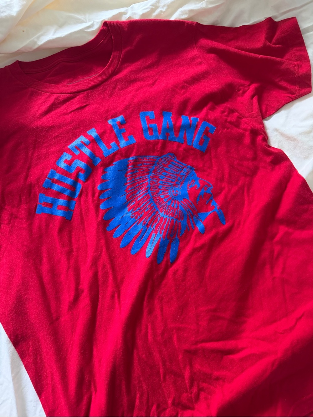 Hustle Gang Men's Red Graphic Short Sleeve Tee